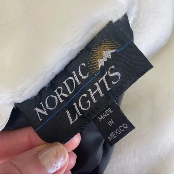 Nordic Lights Vtg Fleece Full Zip Hoodie Sherpa Jacket Sz Large Horses Unisex - Picture 7 of 10